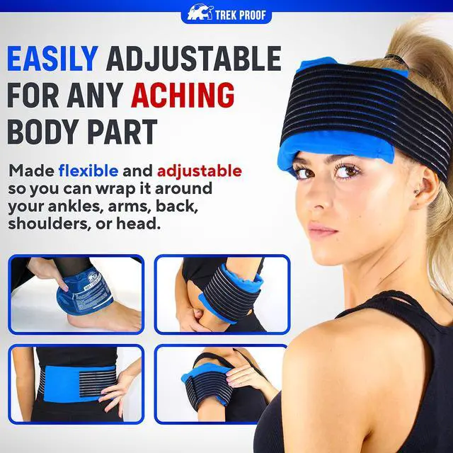Alt view image 5 of 7 - Ice Packs for Injuries Reusable (3-Piece Set) Hot and Cold Ice Pack Therapy Gel Wrap Support Supports Recovery, Joint and Muscle Pain Knees, Back & More (3 Piece Set - Classic)