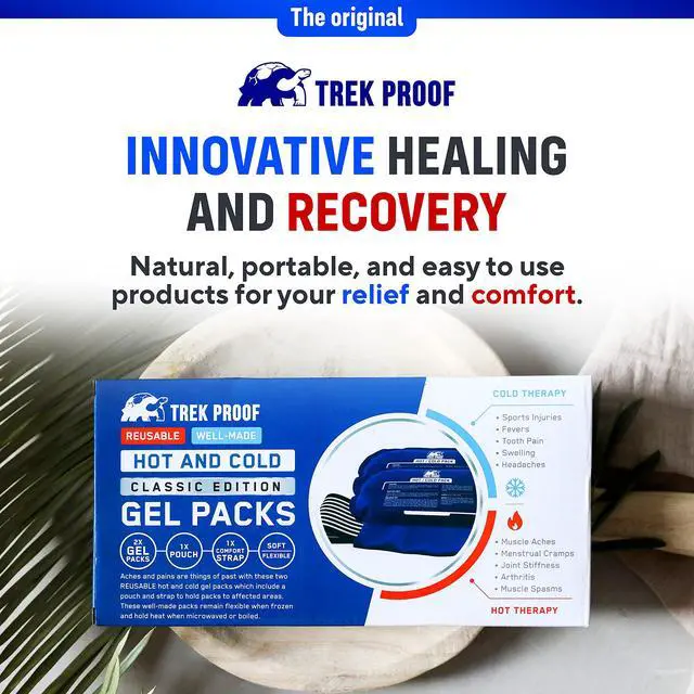 Alt view image 7 of 7 - Ice Packs for Injuries Reusable (3-Piece Set) Hot and Cold Ice Pack Therapy Gel Wrap Support Supports Recovery, Joint and Muscle Pain Knees, Back & More (3 Piece Set - Classic)