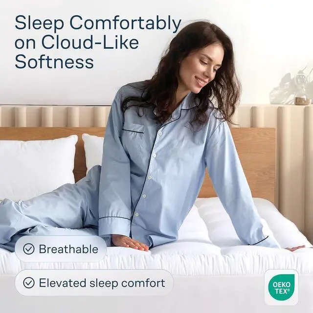Alt view image 2 of 7 - 100% Cotton Top Cooling Mattress Topper - King Size