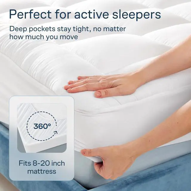 Alt view image 5 of 7 - 100% Cotton Top Cooling Mattress Topper - King Size
