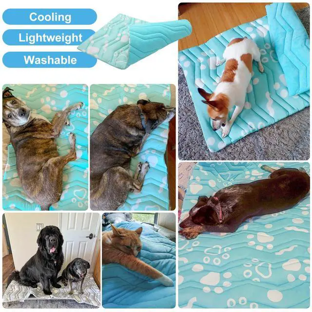 Alt view image 5 of 7 - Upgrade Dog Cooling Mat Extra Large, Reversible Self-Cooling Mat for Dogs, Thicken Pet Ice Cool Pad Blanket for Summer Kennel Sofa Bed Floor Car Seat, Machine Washable&Foldable, 48"x28"