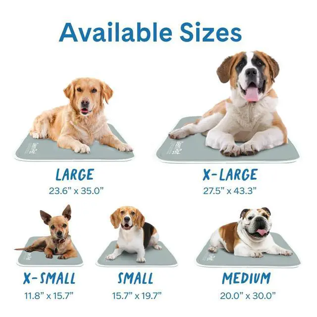 Alt view image 2 of 6 - Cool Pet Pad - Large, Sage Grey - Self-Cooling, Pressure Activated Mat for Dogs & Cats from 46-80 lbs - Non-Toxic Gel, No Water Needed