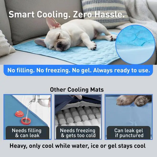 Alt view image 6 of 7 - Dog Cooling Mat, Indoor & Outdoor, Large Self Cooling Pad