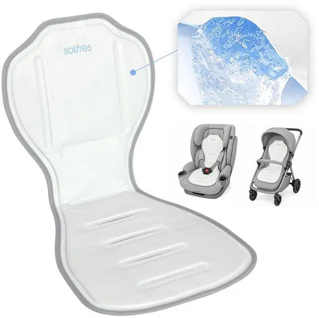 Main image of Hydro Gel Car Seat Cooler Mat for Baby. No Refrigeration Needed. Carseat and Stroller Cooling Pad Cushion Liner with Breathable 3D Mesh Anti-Slip Back. for Kids Toddlers 12-48 Months