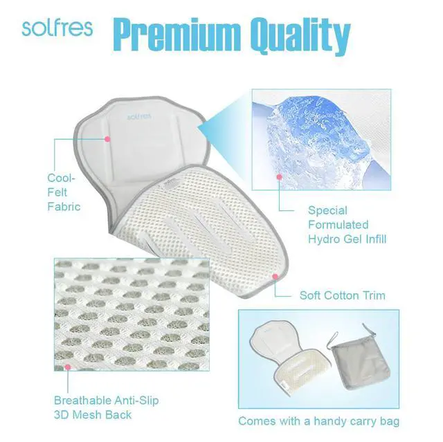 Alt view image 2 of 7 - Hydro Gel Car Seat Cooler Mat for Baby. No Refrigeration Needed. Carseat and Stroller Cooling Pad Cushion Liner with Breathable 3D Mesh Anti-Slip Back. for Kids Toddlers 12-48 Months