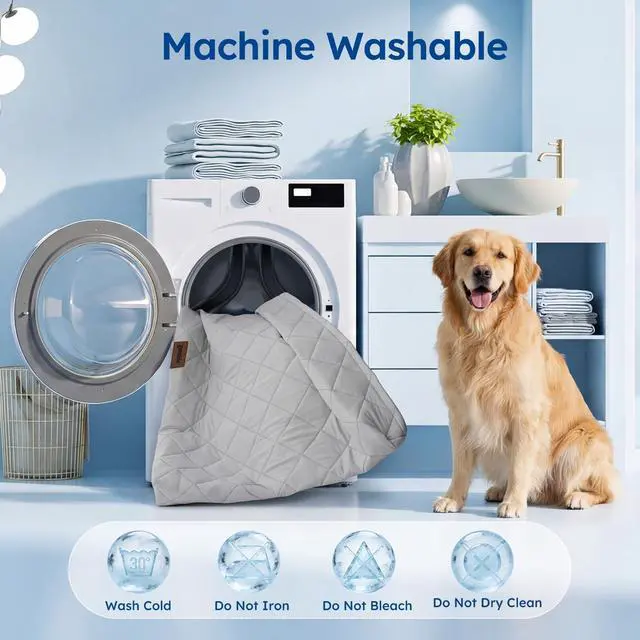 Alt view image 7 of 7 - Cooling Dog Bed for Crate, Q-Max>0.5 Cooling Mat with Removable Washable Cover, Orthopedic Egg Crate Foam Summer Pad for Extra Large Dogs, 41x27 Inch, Grey