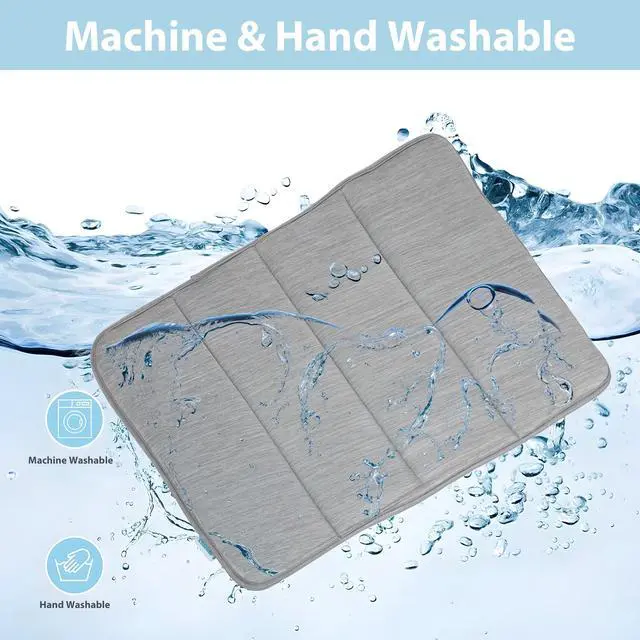 Alt view image 4 of 7 - Dog Cooling Mat for Large Dogs 35"x23" Orthopedic Memory Foam Pad for Summer, Hot Weather & Joint Relief | Washable, Non-Slip Crate Mat for Senior Dogs, Travel & Home (Grey)