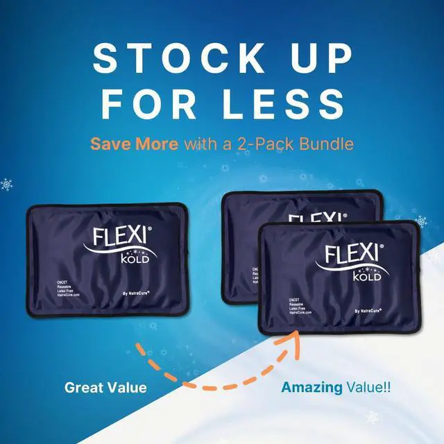 Alt view image 2 of 7 - FlexiKold Gel Soft Flexible Ice Packs for Injuries - Reusable Freezer Cold Pack, Cold Compress & Cooling Gel Pad for Face, Shoulder, Hip, Leg, Arm, Ankle & Foot Injury - Medium - 7.5 x 11
