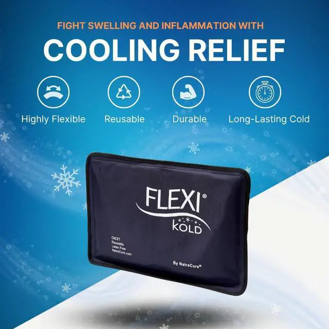 Alt view image 3 of 7 - FlexiKold Gel Soft Flexible Ice Packs for Injuries - Reusable Freezer Cold Pack, Cold Compress & Cooling Gel Pad for Face, Shoulder, Hip, Leg, Arm, Ankle & Foot Injury - Medium - 7.5 x 11
