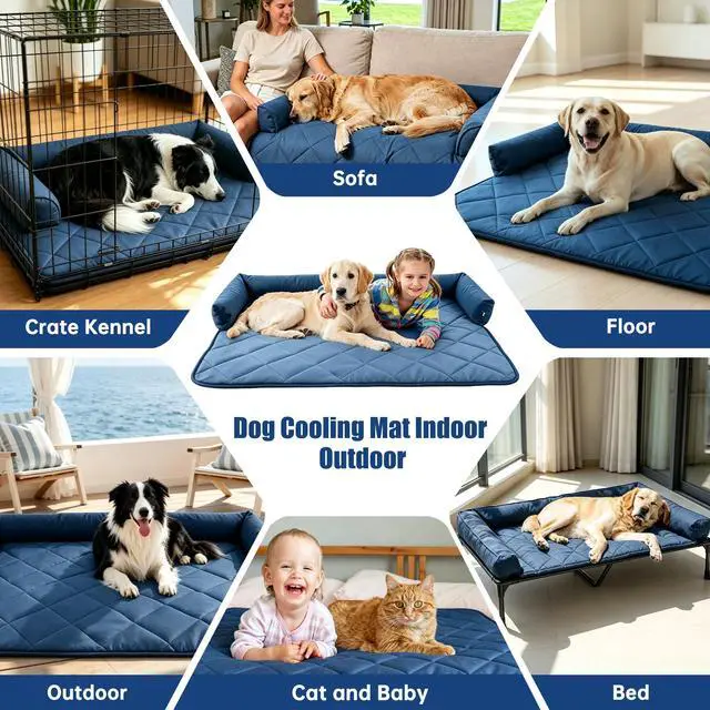 Alt view image 7 of 7 - Pet Dog Cooling Pillow Mat,Large Dog Cooling Pillow Pad,Cool Blanket Large