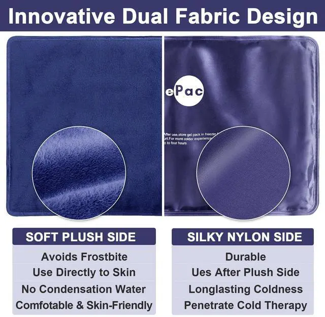 Alt view image 4 of 7 - Extra Large Gel Flexible Back Ice Packs for Injuries Reusable, 11x 20 Cold Pack Wrap for Knee Leg Neck Shoulder Hip Back Pain Relief, Cold Compress Therapy for Swelling, Bruises, Surgery