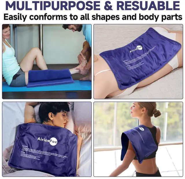 Alt view image 5 of 7 - Extra Large Gel Flexible Back Ice Packs for Injuries Reusable, 11x 20 Cold Pack Wrap for Knee Leg Neck Shoulder Hip Back Pain Relief, Cold Compress Therapy for Swelling, Bruises, Surgery