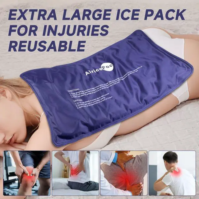 Alt view image 3 of 7 - Extra Large Gel Flexible Back Ice Packs for Injuries Reusable, 11x 20 Cold Pack Wrap for Knee Leg Neck Shoulder Hip Back Pain Relief, Cold Compress Therapy for Swelling, Bruises, Surgery