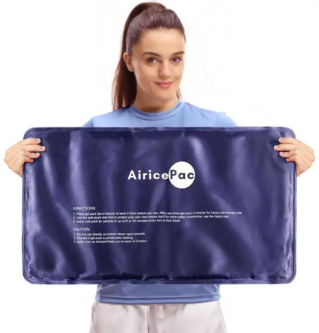 Alt view image 7 of 7 - Extra Large Gel Flexible Back Ice Packs for Injuries Reusable, 11x 20 Cold Pack Wrap for Knee Leg Neck Shoulder Hip Back Pain Relief, Cold Compress Therapy for Swelling, Bruises, Surgery