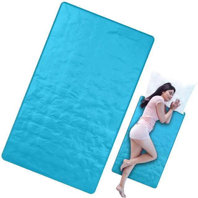 Main image of Cooling Pad Mat for Bed Cooling Mattress Pad Gel for Sleep, Summer Hot Flashes, Adult, Pets, No Water or Electricity Required(Plain,48 x 28 Inch,Light Blue)
