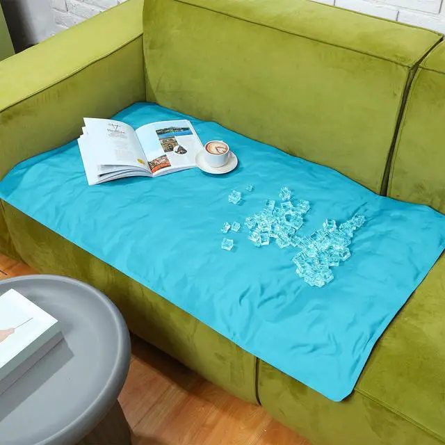Alt view image 5 of 7 - Cooling Pad Mat for Bed Cooling Mattress Pad Gel for Sleep, Summer Hot Flashes, Adult, Pets, No Water or Electricity Required(Plain,48 x 28 Inch,Light Blue)