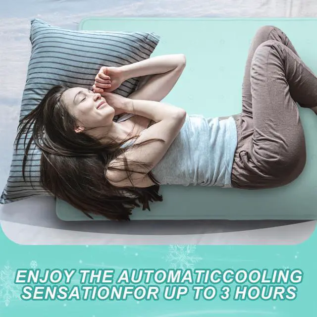 Alt view image 5 of 6 - Cooling Pad Mat for Bed Cooling Mattress Pad Gel for Sleep, Summer Hot Flashes, Adult, Pets, No Water or Electricity Required(Plain,47 x 27.5 Inch,Light Blue)