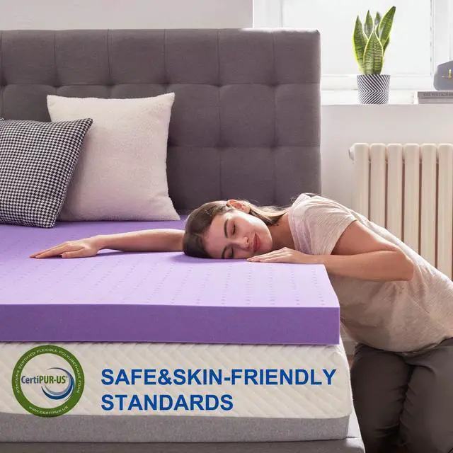 Alt view image 4 of 7 - 2 Inch Gel Memory Foam Mattress Topper Ventilated Soft Pressure Relieve Mattress Pad, Breathable Bed Topper, CertiPUR-US Certified, Twin Size