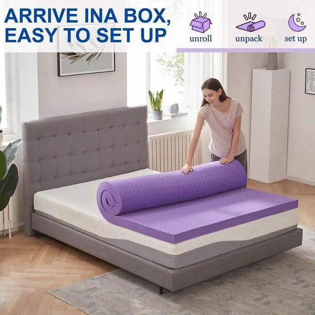 Alt view image 5 of 7 - 2 Inch Gel Memory Foam Mattress Topper Ventilated Soft Pressure Relieve Mattress Pad, Breathable Bed Topper, CertiPUR-US Certified, Twin Size
