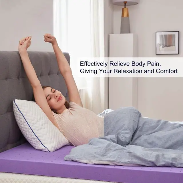 Alt view image 6 of 7 - 2 Inch Gel Memory Foam Mattress Topper Ventilated Soft Pressure Relieve Mattress Pad, Breathable Bed Topper, CertiPUR-US Certified, Twin Size