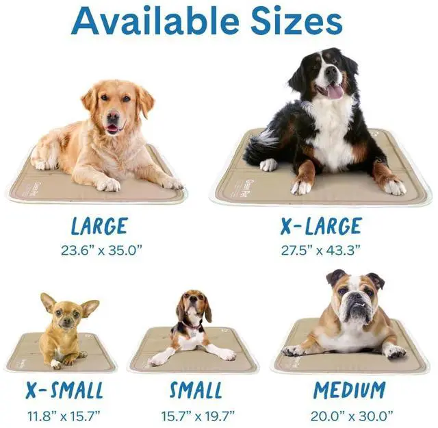 Alt view image 2 of 6 - Cool Pet Pad - Large, Iced Latte - Self-Cooling, Pressure Activated Mat for Dogs & Cats from 46-80 lbs - Non-Toxic Gel, No Water Needed