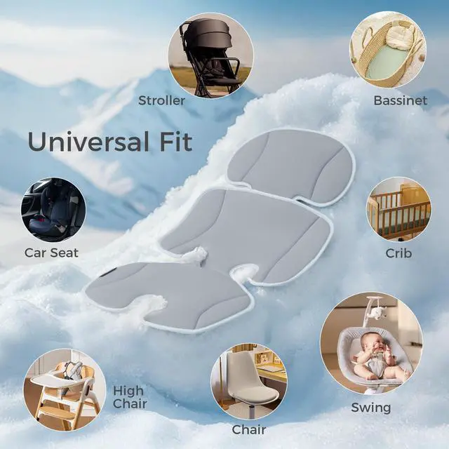 Alt view image 4 of 7 - Universal Stroller Cooling Pad, Detachable 2-Piece Cushion