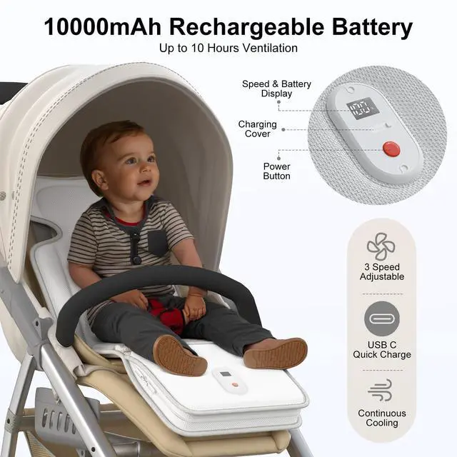 Alt view image 5 of 6 - Baby Stroller Cooling Pad, 3D Breathable Carseat Cooling Pad