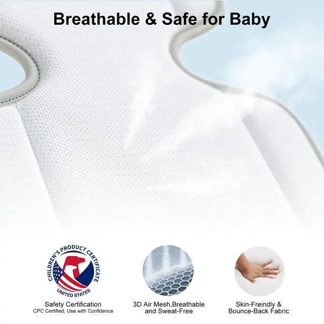 Alt view image 6 of 6 - Baby Stroller Cooling Pad, 3D Breathable Carseat Cooling Pad