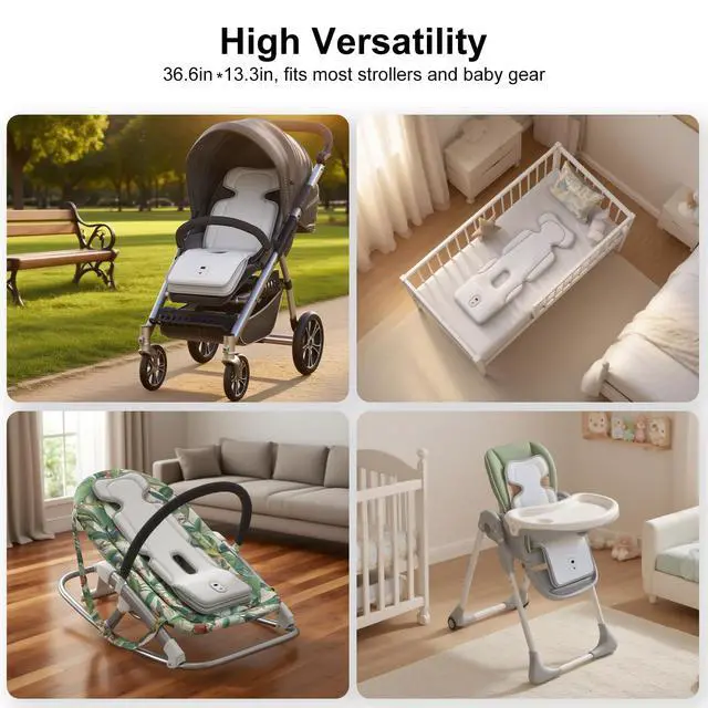 Alt view image 3 of 6 - Baby Stroller Cooling Pad, 3D Breathable Carseat Cooling Pad