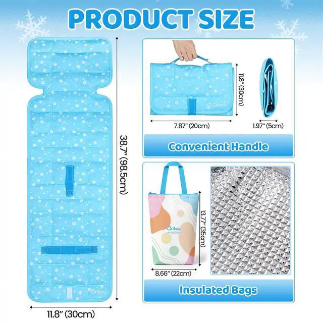 Alt view image 3 of 6 - Carseat Cooling Pad with Insulated Bag for Baby, Blue