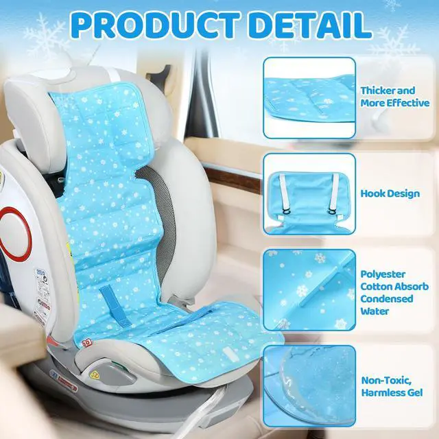 Alt view image 4 of 6 - Carseat Cooling Pad with Insulated Bag for Baby, Blue