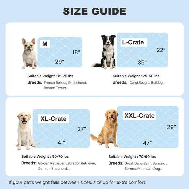 Alt view image 5 of 7 - Dog Cooling Mat for Extra Large Dogs, Q-Max>0.5 Thin Breathable Crate Pad for Pet, Portable Washable Kennel Pad for Summer Outdoor, 41x27, Blue