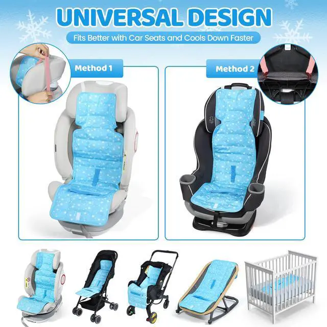 Alt view image 6 of 6 - Carseat Cooling Pad with Insulated Bag for Baby, Blue