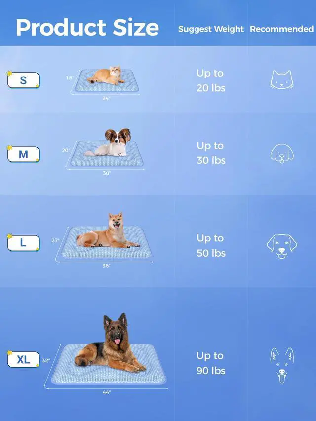 Alt view image 7 of 7 - Thick PCM Dog Cooling Mat 44x32in, Color-Changing&Arc-Chill 3.0 Tech