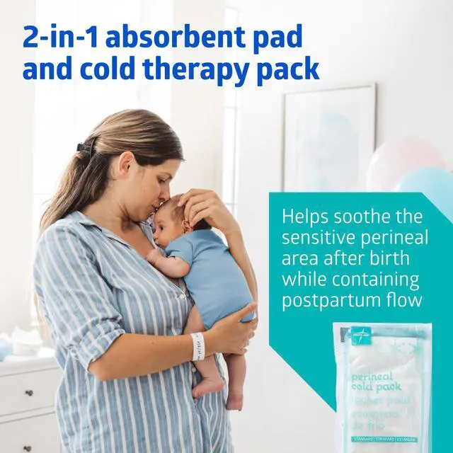 Alt view image 2 of 6 - Perineal Cold Packs for Postpartum Care (24 Count) Each Absorbent Pad is 4.5" x 14.25" Perfect for your After Delivery Postpartum Essentials Kit