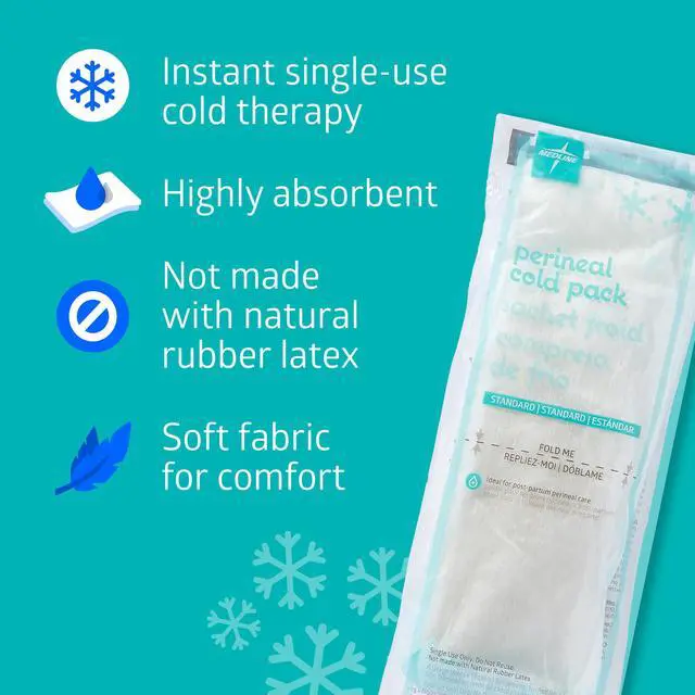 Alt view image 4 of 6 - Perineal Cold Packs for Postpartum Care (24 Count) Each Absorbent Pad is 4.5" x 14.25" Perfect for your After Delivery Postpartum Essentials Kit