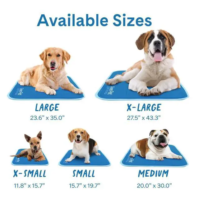 Alt view image 2 of 6 - Cool Pet Pad - Large, Blue - Self-Cooling, Pressure Activated Mat for Dogs & Cats from 46-80 lbs - Non-Toxic Gel, No Water Needed