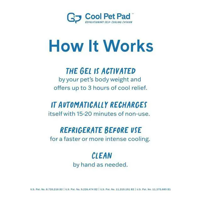 Alt view image 4 of 6 - Cool Pet Pad - Large, Blue - Self-Cooling, Pressure Activated Mat for Dogs & Cats from 46-80 lbs - Non-Toxic Gel, No Water Needed