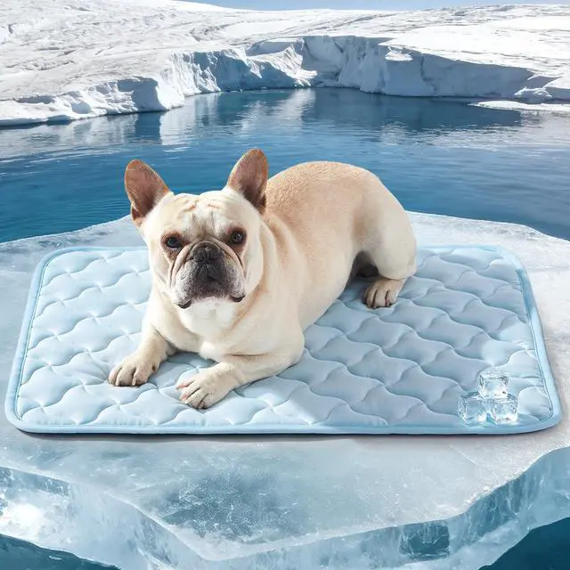 Main image of Cooling Mat for Dogs, Q-Max>0.5 Instant Temp Drop Dog Cooling Mats for Medium Dogs&Cats, Cooling Pad for Dog - Indoor Outdoor Travel Use, Snag ResistantMachine Washable&Anti-Slip, 28"X22" Blue