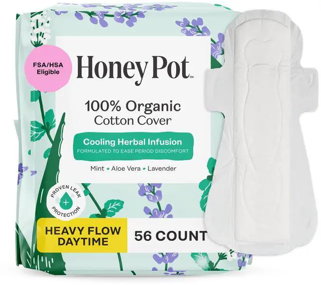 Main image of - Cooling Herbal - Heavy Flow Daytime Pads for Women