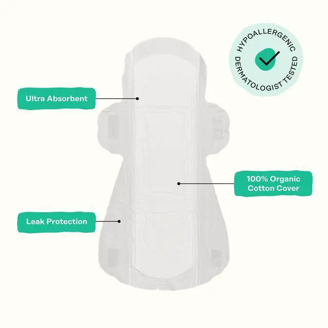 Alt view image 4 of 7 - - Cooling Herbal - Heavy Flow Daytime Pads for Women