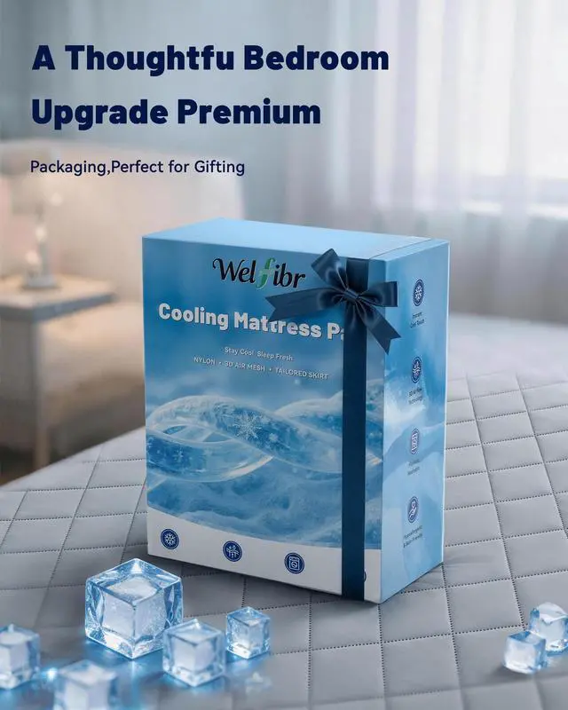 Alt view image 7 of 7 - Cooling Mattress Pad for Hot Sleepers Noiseless Mattress Protector Bed Cooling Pad 3 x Breathable Mattress Topper Q-Max 0.45 Cool Touch, 3D Mesh Deep Pocket Bed Cooling Cover Grey Queen