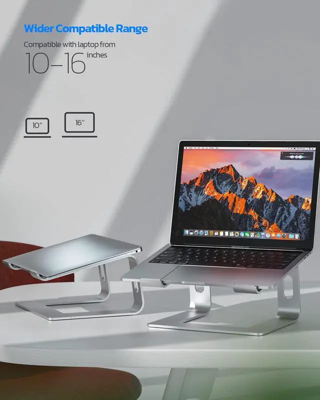 Alt view image 4 of 6 - Full Aluminum Laptop Stand, Stable Support to 22 lbs, Silver