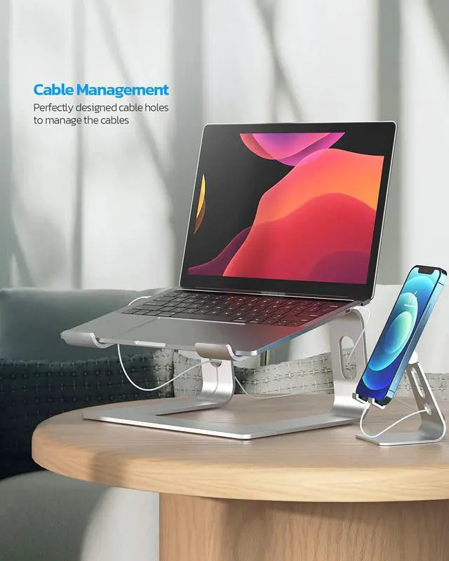 Alt view image 6 of 6 - Full Aluminum Laptop Stand, Stable Support to 22 lbs, Silver