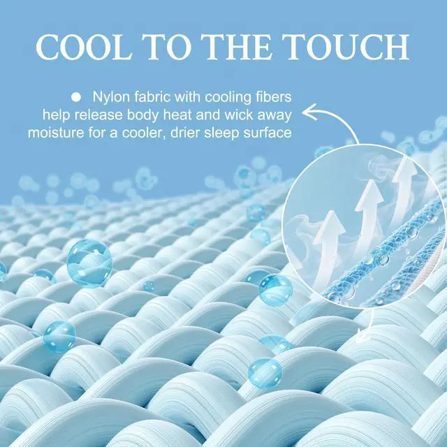 Alt view image 3 of 7 - Cooling Mattress Pad Queen Size, Soft Breathable Pillow Top Mattress Topper for Hot Sleepers, Quilted Fitted Bed Cover with 8-16 Deep Pocket, 500GSM(Blue)