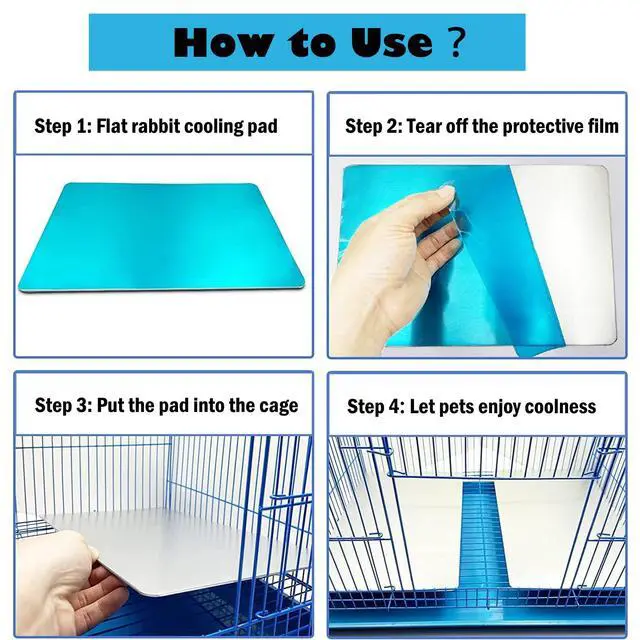 Alt view image 4 of 7 - Rabbit Cooling Pad, Hamster Cool Plate Ice Bed, Pet Cool Mat, 12x8IN