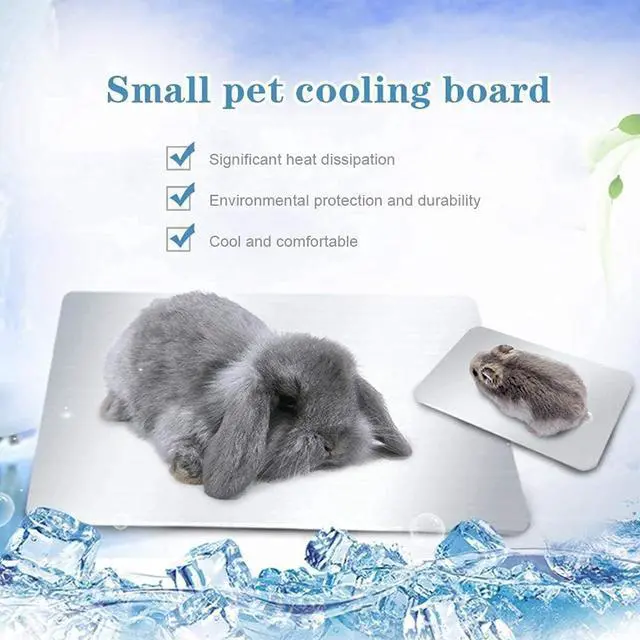 Alt view image 6 of 7 - Rabbit Cooling Pad, Hamster Cool Plate Ice Bed, Pet Cool Mat, 12x8IN