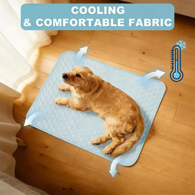 Alt view image 2 of 7 - Dog Cooling Mat: Anti-Slip & Washable Cooling Pad for Medium Dogs, Indoor & Outdoor Pet Cooling Blanket for Sofa, Kennel, Crate and Floor