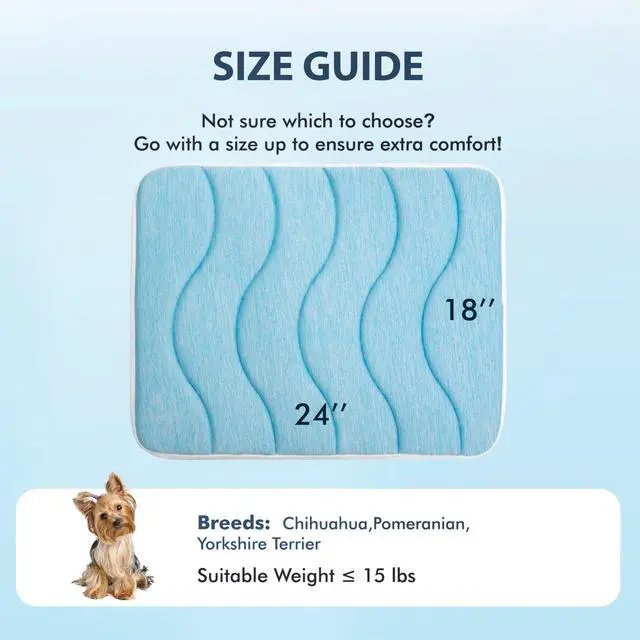 Alt view image 6 of 6 - 0.8" Thick Cooling Dog Foam Pad & Summer Pet Sleeping Mat, Machine Washable, Materials Safe, Portable Flat Pet Bed for Dogs.(Sky Blue, 24" x 18")