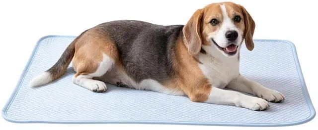 Main image of FrostEase Dog Cooling Mat, Cooling Dog Bed and Cooling Pad for Dog and Cat with Qmax 0.4 Yarn, Breathable 3D Airflow Layers, Machine Washable Non Slip Base for Pets, Blue, M, 28"*20"
